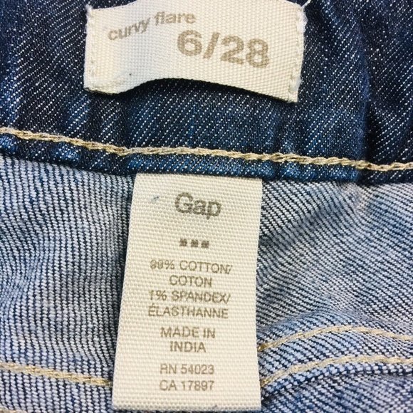 Gap Crop Capris Curvy Flare Jeans Stretch Flap Pockets 6 28 - Picture 4 of 10